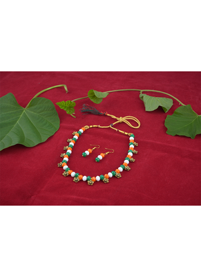 Traditional tiranga/tricolour/national flag necklace set handmade fashion jewellery for independence day 3