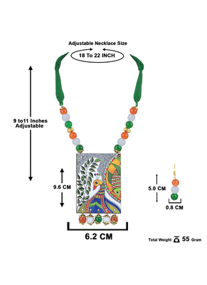 Tiranga/tricolour/national flag necklace set with peacock pendant handmade fashion jewellery for independence day 4