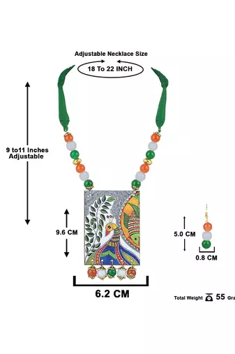 Tiranga/tricolour/national flag necklace set with peacock pendant handmade fashion jewellery for independence day
