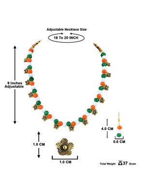 Traditional tiranga/tricolour/national flag necklace set handmade fashion jewellery for independence day 4