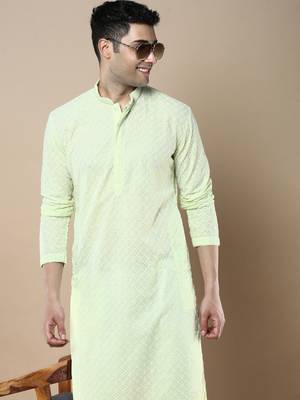 Sanwara's stylish ethnic chikankari kurta for men 1