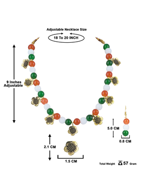 Tiranga/tricolour/national flag necklace set handmade fashion jewellery for independence day/republic day women & girls. 4