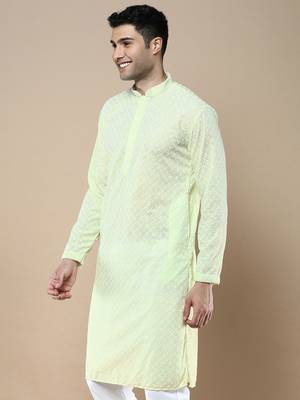 Sanwara's stylish ethnic chikankari kurta for men 3