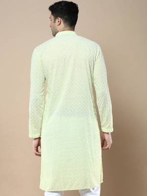 Sanwara's stylish ethnic chikankari kurta for men 4