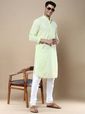 Sanwara's stylish ethnic chikankari kurta for men 5