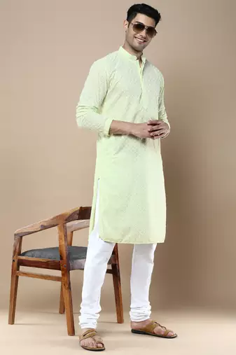 Sanwara's stylish ethnic chikankari kurta for men