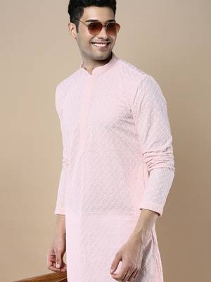 Sanwara's stylish ethnic chikankari kurta for men 1