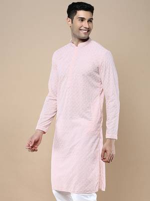 Sanwara's stylish ethnic chikankari kurta for men 3