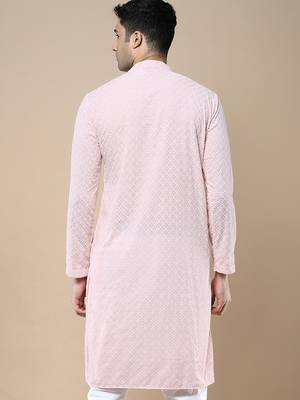 Sanwara's stylish ethnic chikankari kurta for men 4