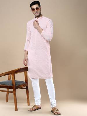 Sanwara's stylish ethnic chikankari kurta for men 5