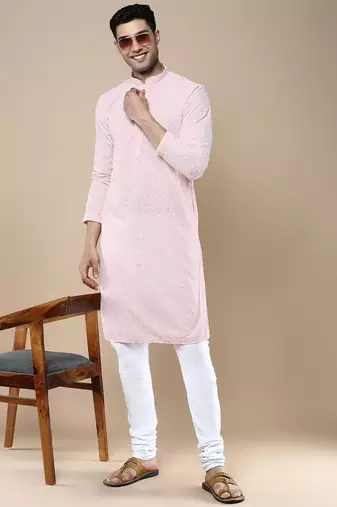 Sanwara's stylish ethnic chikankari kurta for men