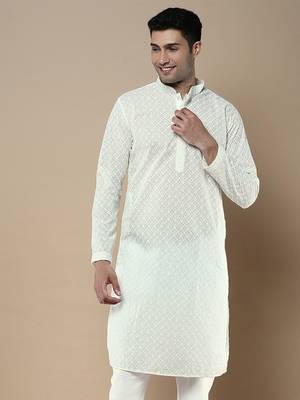 Sanwara's stylish ethnic chikankari kurta for men 2