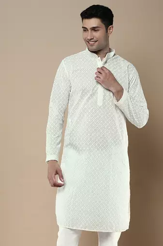 Sanwara's stylish ethnic chikankari kurta for men