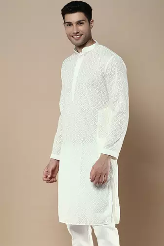 Sanwara's stylish ethnic chikankari kurta for men