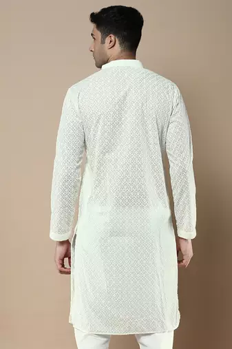 Sanwara's stylish ethnic chikankari kurta for men