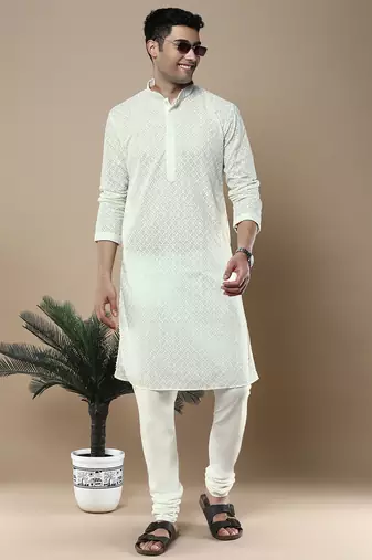 Sanwara's stylish ethnic chikankari kurta for men