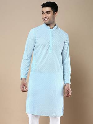 Sanwara's stylish ethnic chikankari kurta for men 2