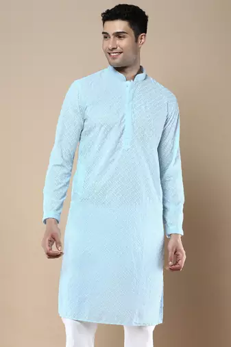 Sanwara's stylish ethnic chikankari kurta for men