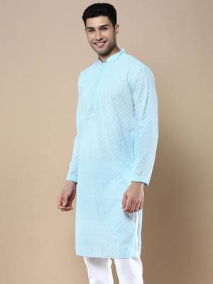 Sanwara's stylish ethnic chikankari kurta for men 3