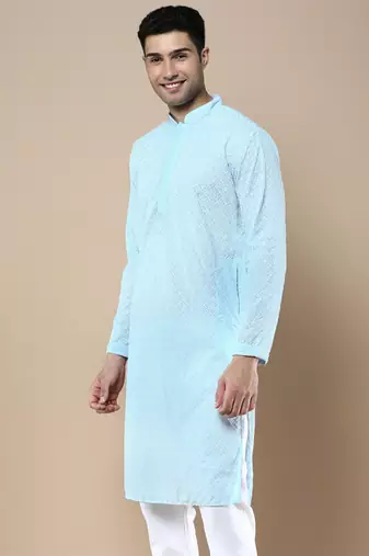 Sanwara's stylish ethnic chikankari kurta for men