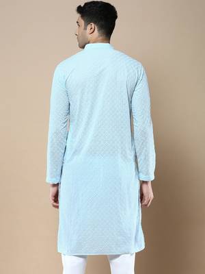 Sanwara's stylish ethnic chikankari kurta for men 4