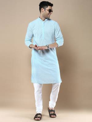 Sanwara's stylish ethnic chikankari kurta for men 5