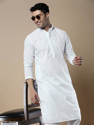 Sanwara's stylish ethnic chikankari kurta for men 1