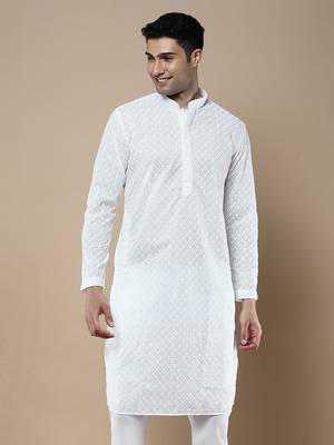 Sanwara's stylish ethnic chikankari kurta for men 2