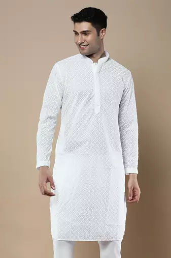 Sanwara's stylish ethnic chikankari kurta for men