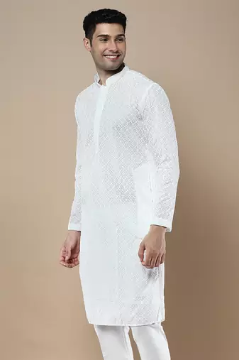 Sanwara's stylish ethnic chikankari kurta for men