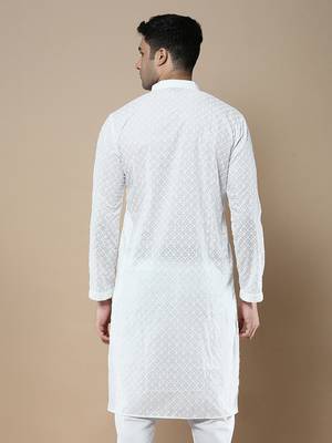Sanwara's stylish ethnic chikankari kurta for men 4