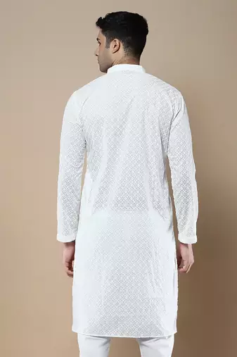 Sanwara's stylish ethnic chikankari kurta for men