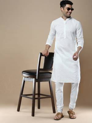 Sanwara's stylish ethnic chikankari kurta for men 5