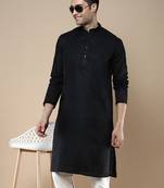 Sanwara men's ethnic woven cotton silk kurta