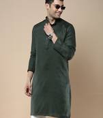 Sanwara men's ethnic woven cotton silk kurta