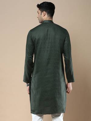 Sanwara men's ethnic woven cotton silk kurta 4