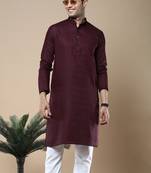 Sanwara men's ethnic woven cotton silk kurta