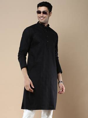 Sanwara men's ethnic woven cotton silk kurta 1