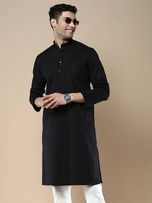 Sanwara men's ethnic woven cotton silk kurta 5