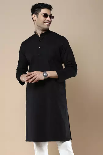 Sanwara men's ethnic woven cotton silk kurta