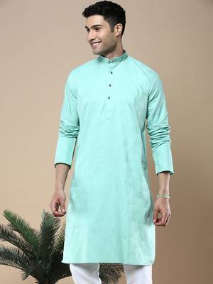 Sanwara men's ethnic woven cotton silk kurta 1