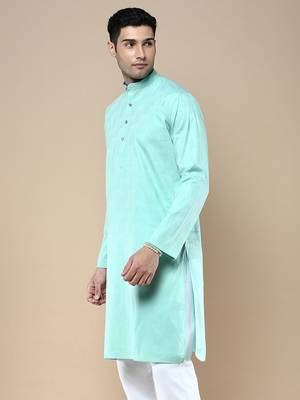 Sanwara men's ethnic woven cotton silk kurta 3