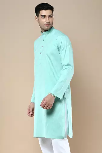 Sanwara men's ethnic woven cotton silk kurta