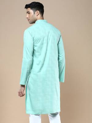 Sanwara men's ethnic woven cotton silk kurta 4