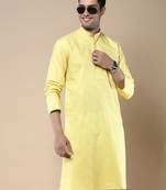 Sanwara men's ethnic woven cotton silk kurta