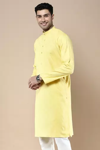Sanwara men's ethnic woven cotton silk kurta