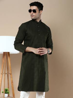Sanwara men's ethnic woven cotton silk kurta 1