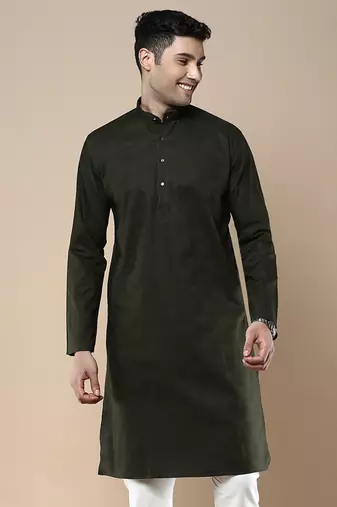 Sanwara men's ethnic woven cotton silk kurta