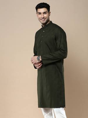 Sanwara men's ethnic woven cotton silk kurta 3