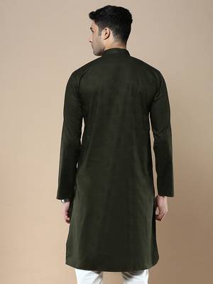 Sanwara men's ethnic woven cotton silk kurta 4